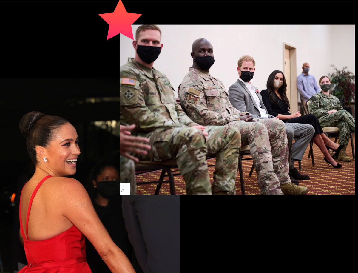 на Гала балу и потом на военную базу