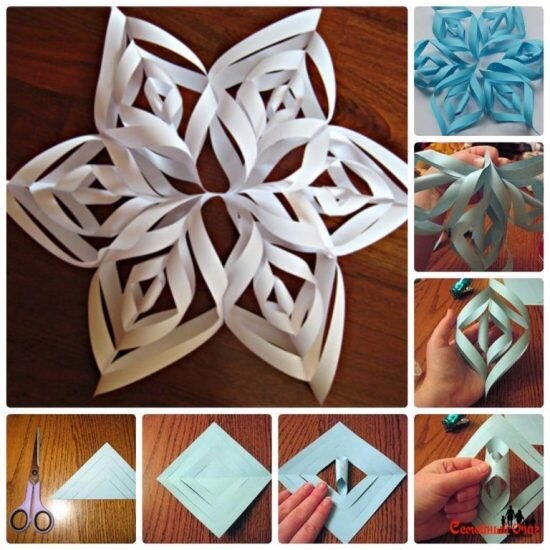 Показываем как делать красивые снежинки своими руками из картона и бумаги