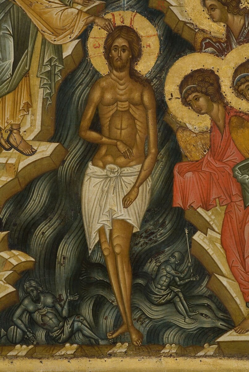 Фрагмент коны «Крещение Господне» Кирилло-Белозерский музей-заповедник. Ок. 1497 г. Иконостас Успенского собора.