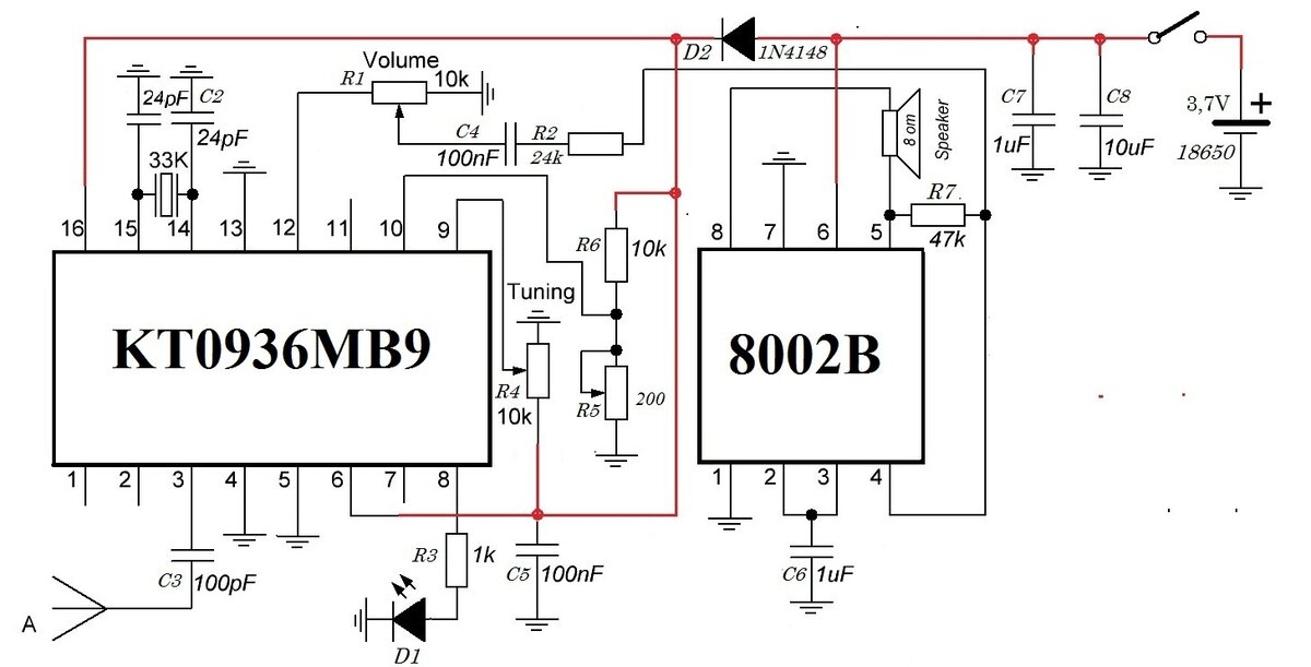 Kt0936m схема приемника