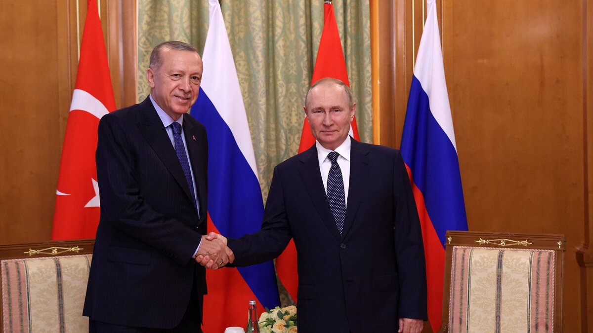    Президент РФ В. Путин провел переговоры с президентом Турции Р. Эрдоганом в Сочи© POOL