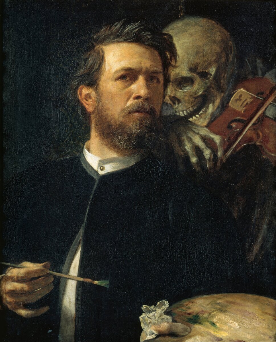 Арнольд Бёклин «Автопортрет со скрипкой смерти» 1871-1874