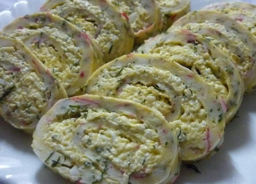 Яично сырный рулет