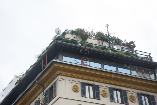 Зеленая крыша в итальянском городе