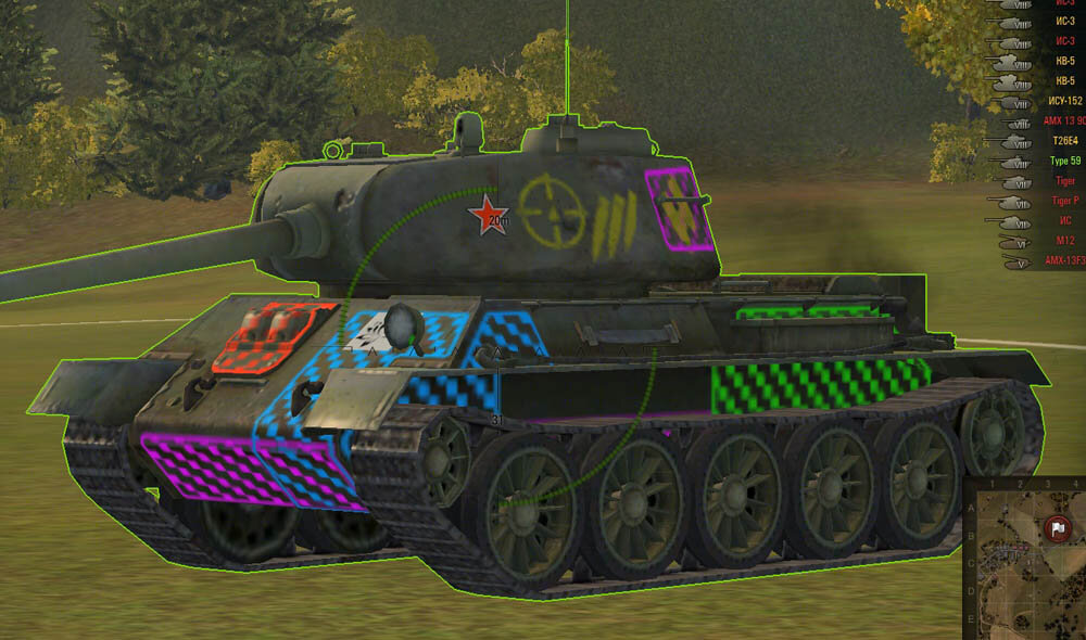 Моды для world of tanks. Зоны пробития танков в World of Tanks. Зоны пробития Эмиль. Т26е5 боеукладка. Места пробития танков для World of Tanks.