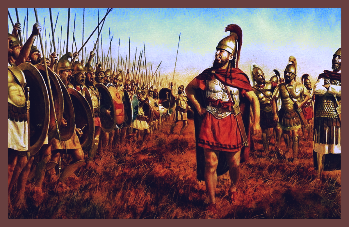 Военачальник подбадривает карфагенян перед будущей схваткой