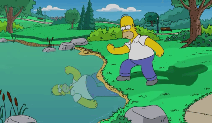 – Не грози мне кулаком!
– Слушай, приятель, мне не нужны неприятности. Вот, возьми мой бумажник. Только оставь меня в покое.
/Фрагмент сериала Симпсоны, s20e17