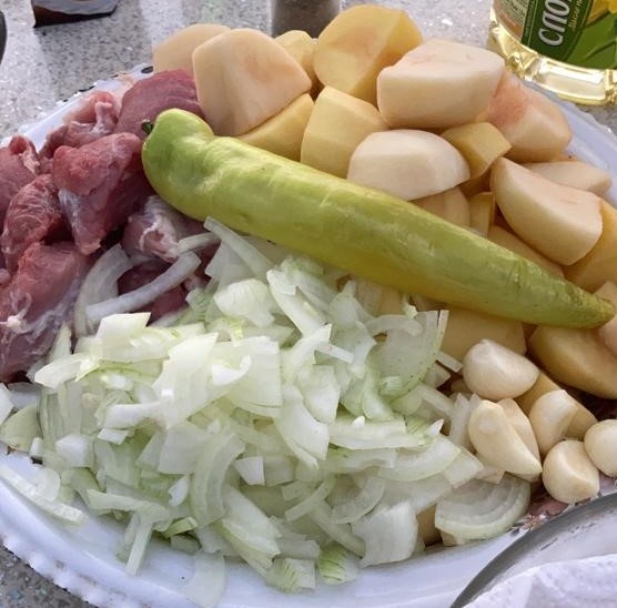 Нарезанные ингредиенты