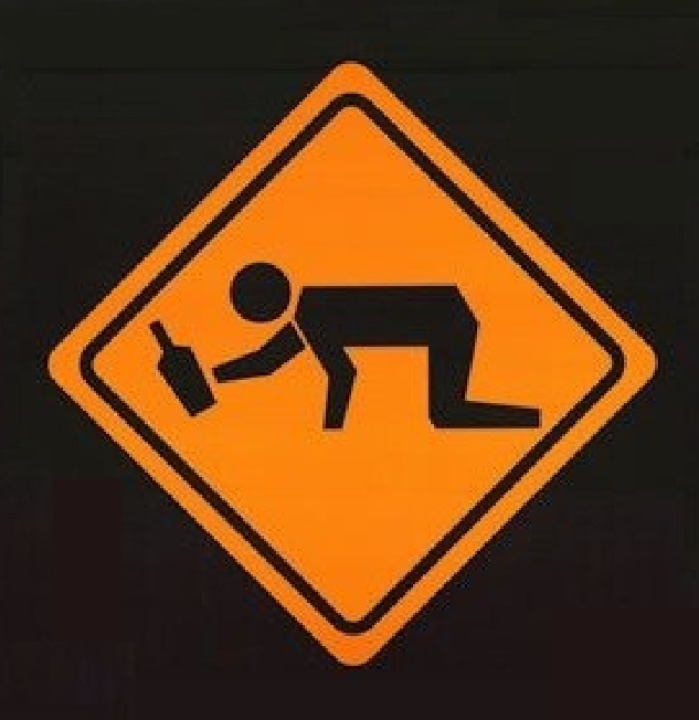 Drunken people crossing 