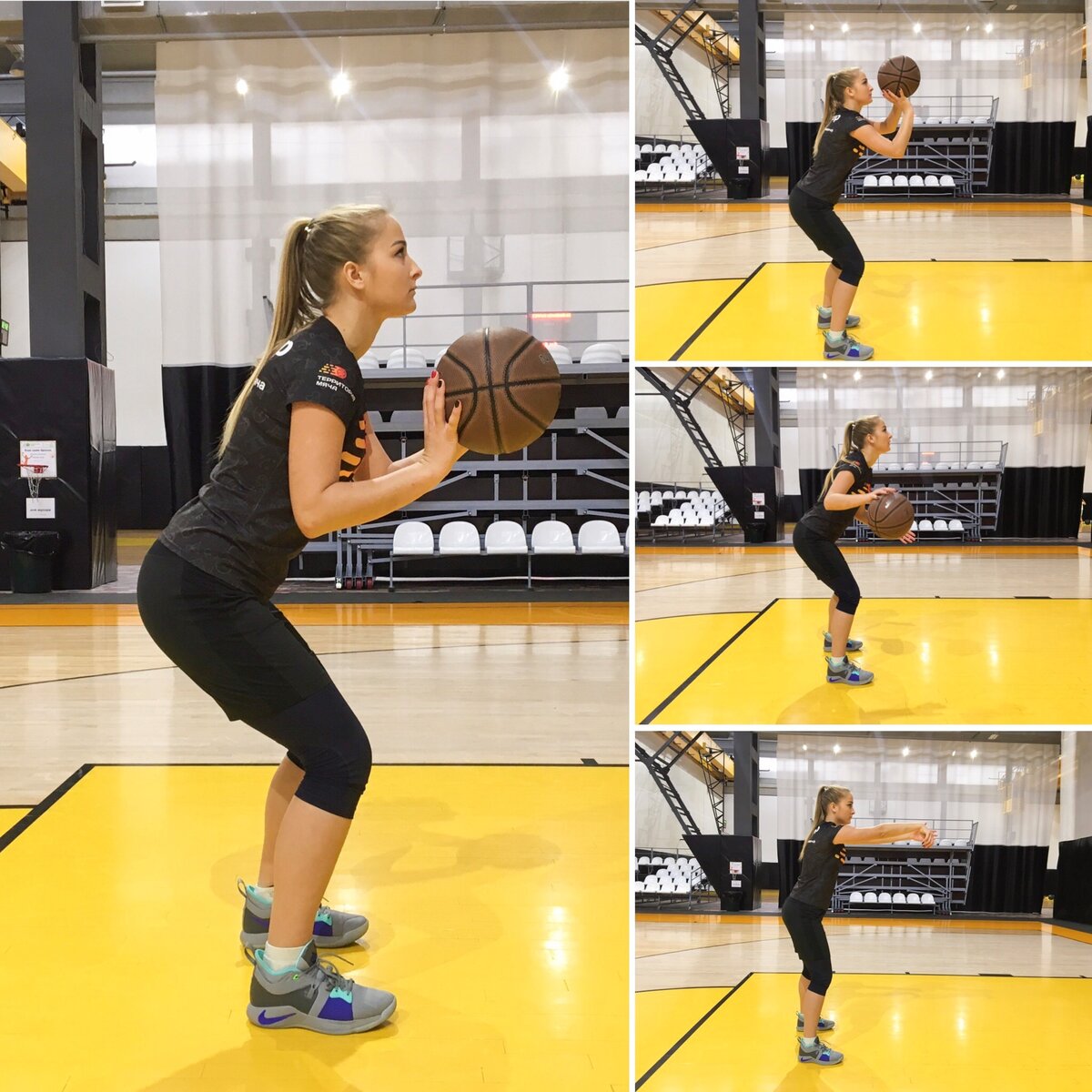 Сверху-вниз: бросок, дриблинг, передача