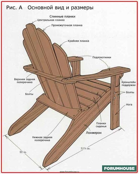 Чертежи с размерами садовой мебели: 80 фото