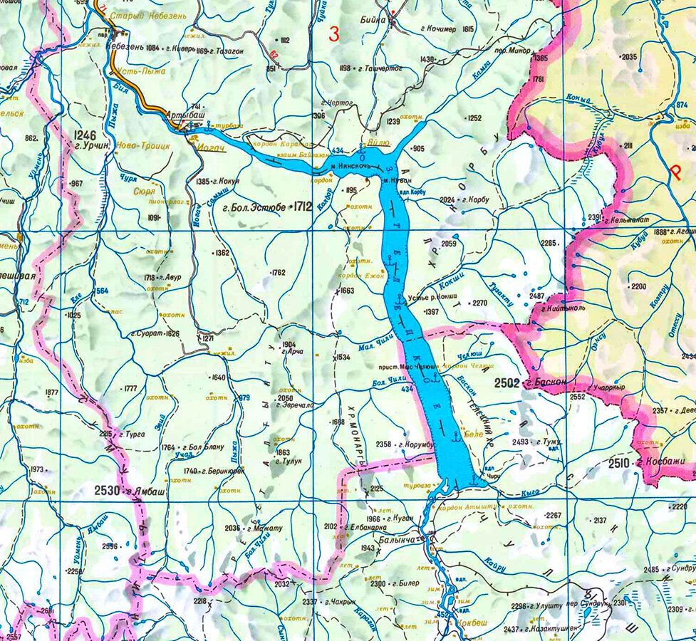 Карта телецкого озера подробная с базами отдыха