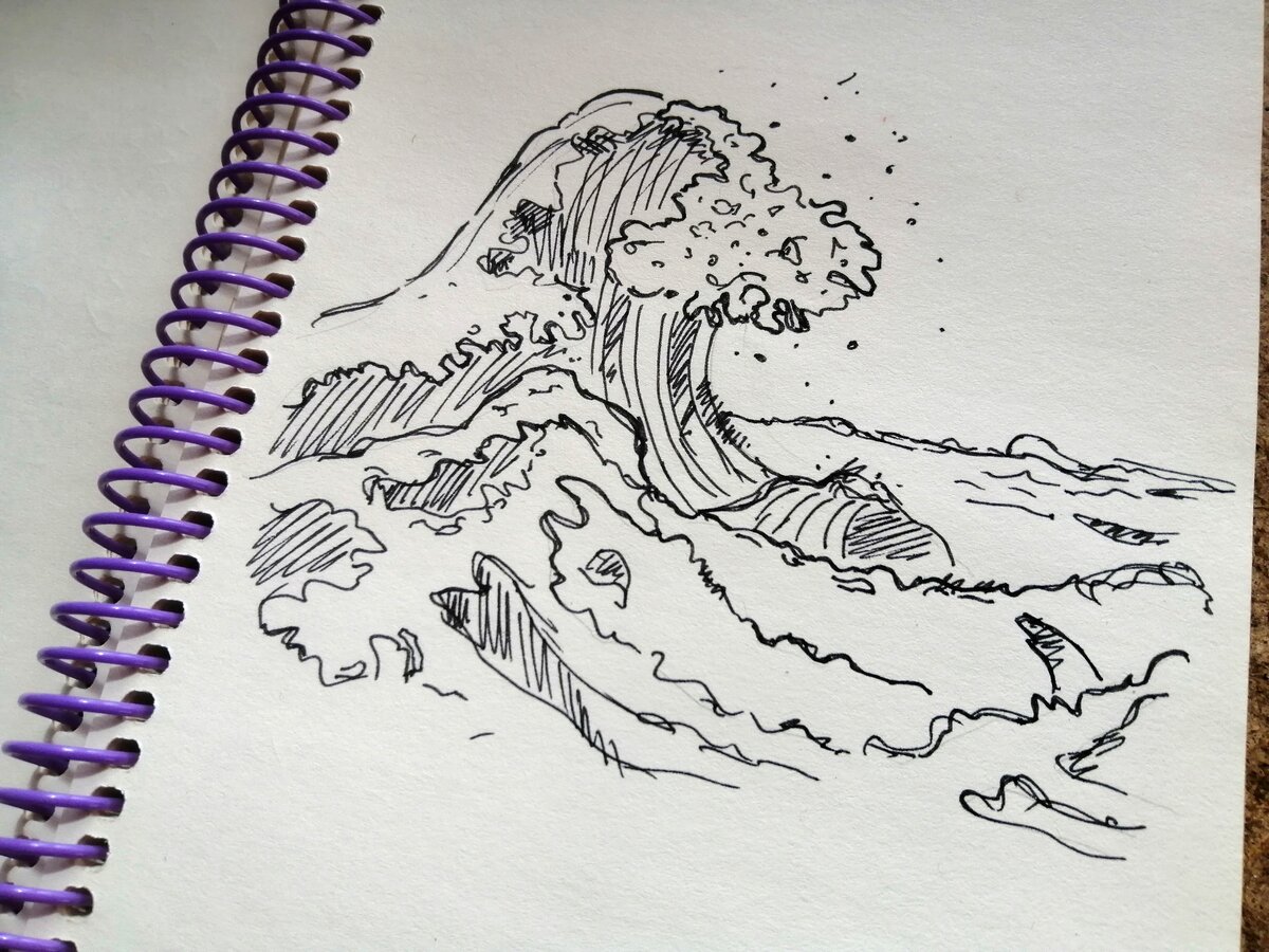 Нарисовать волны ручкой