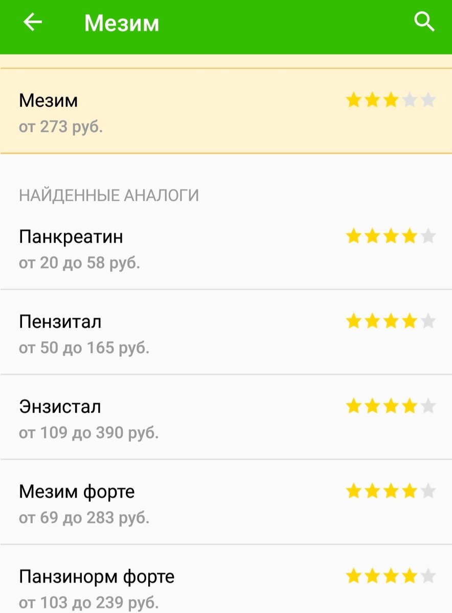 аналоги мезима