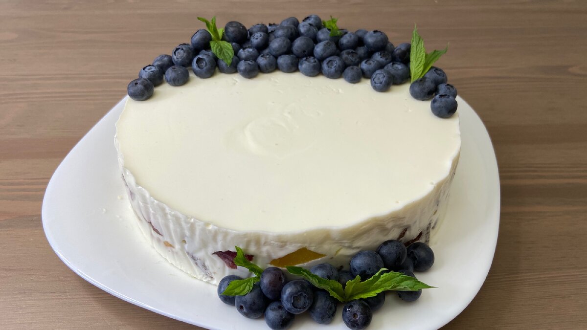 Желейный торт с фруктами без выпечки - пошаговый рецепт с фото
