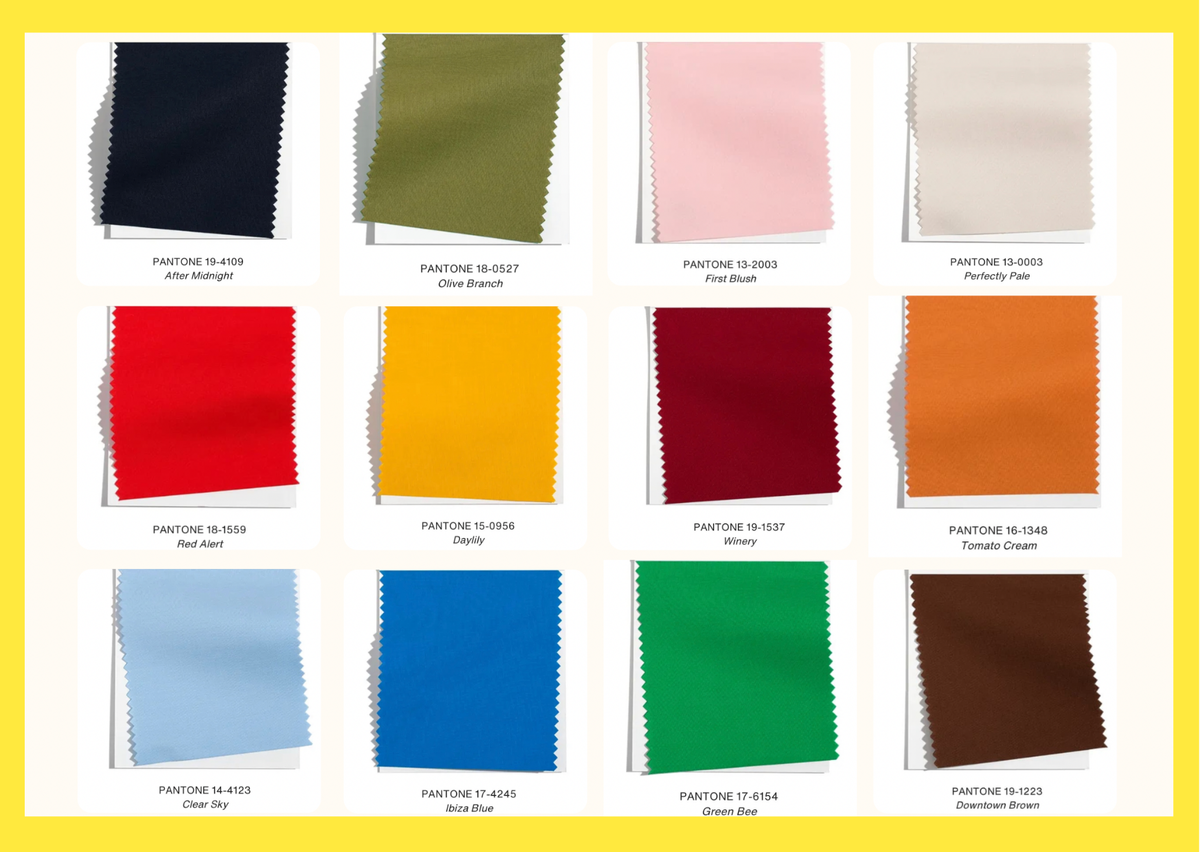 Коллаж собран на основе цветов предстоящего сезона по версии Пантон