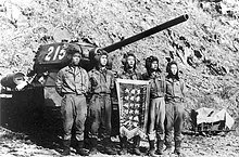  1952 год, Корея.
﻿Т-34-85 армии КНР, уничтоживший 5 танков соперника. 