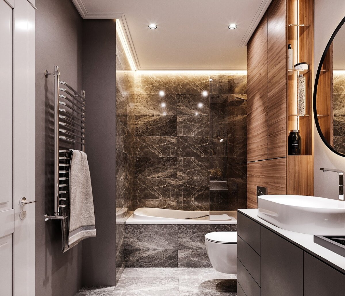3д визуализация ванной комнаты