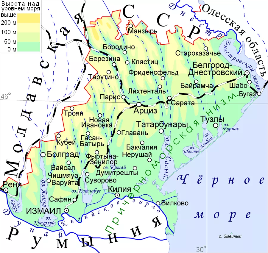 Карта одесской области подробная с городами