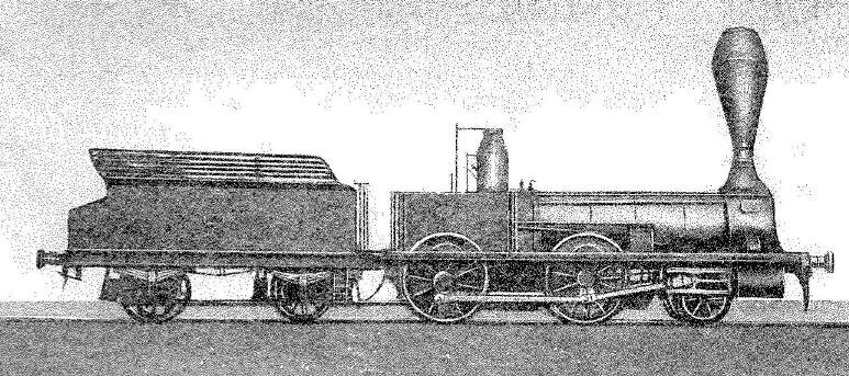 Паровоз серии Ф Петербурго-Варшавской железной дороги с открытой будкой