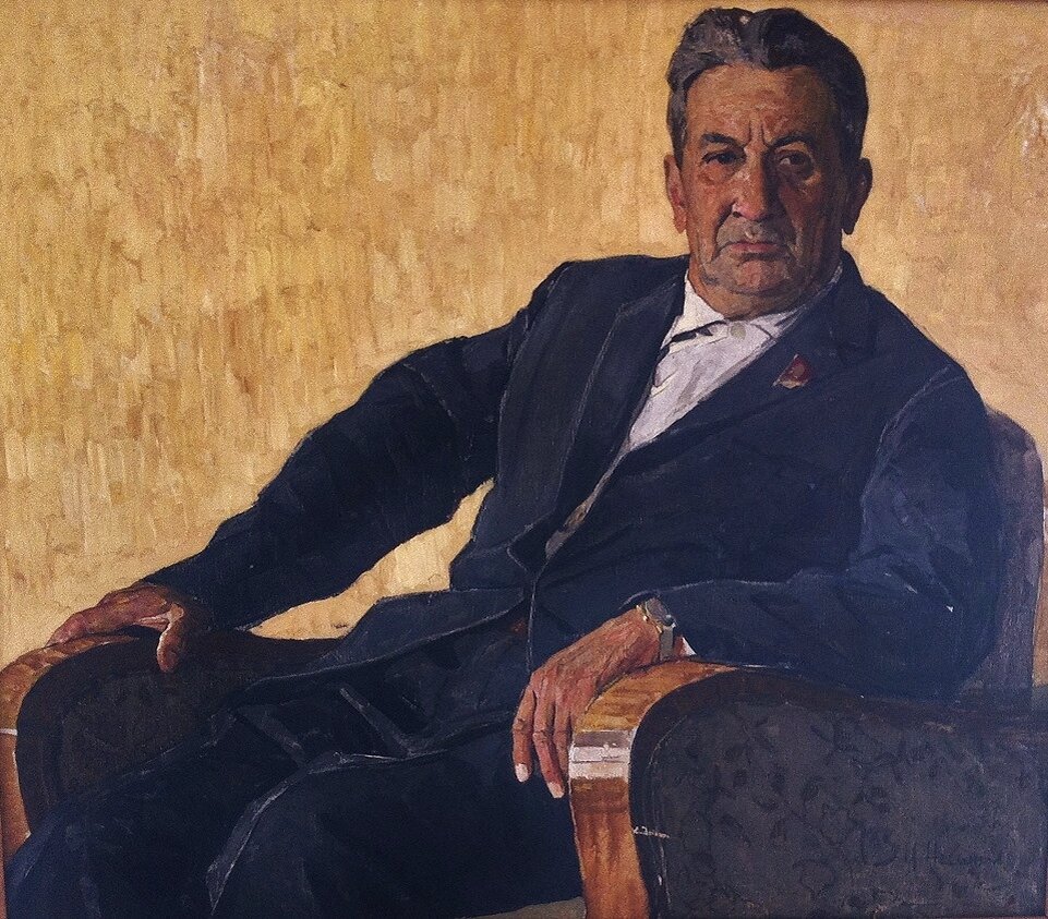 Иван Несынов ."Портрет Почётного гражданина г. Иркутска Н. Е. Кузьяна." 1969