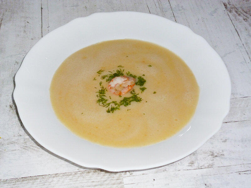 Сливочный суп с креветками
