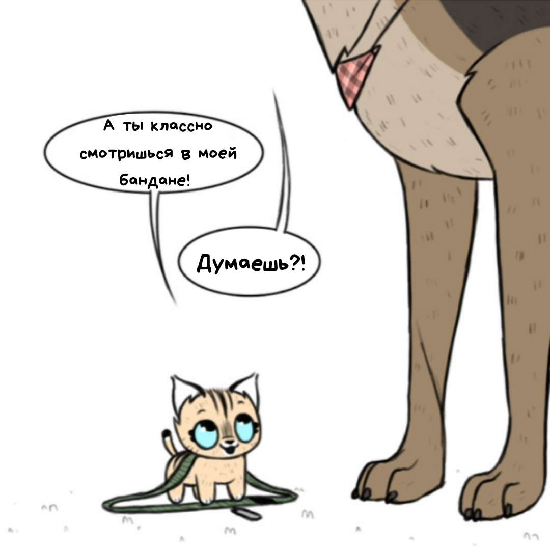 Бруту же напротив, бандана Пикси немного мала. 