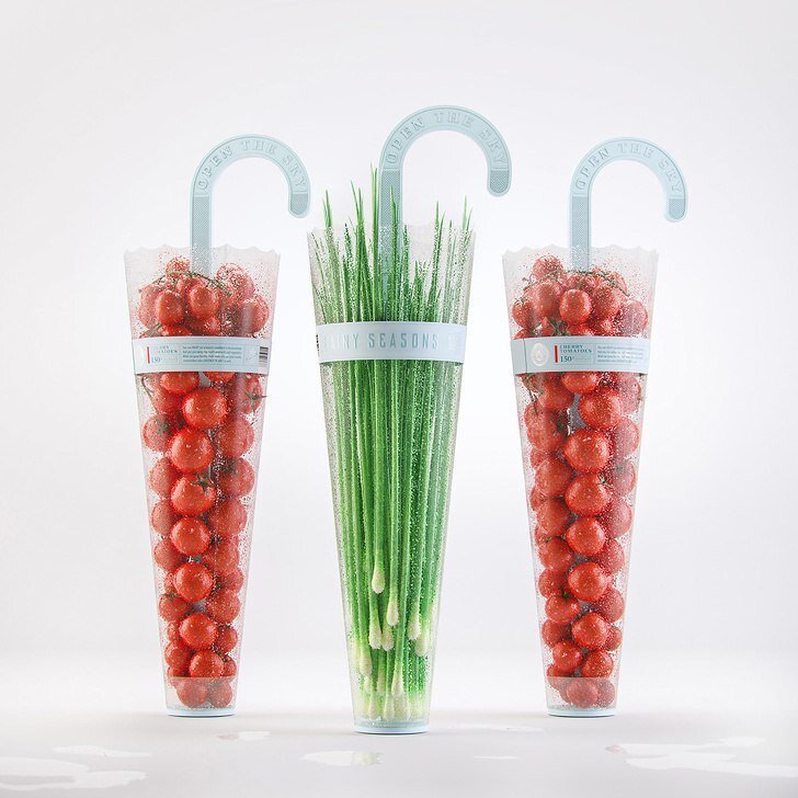                                    Креативная упаковка для продажи овощей и фруктов