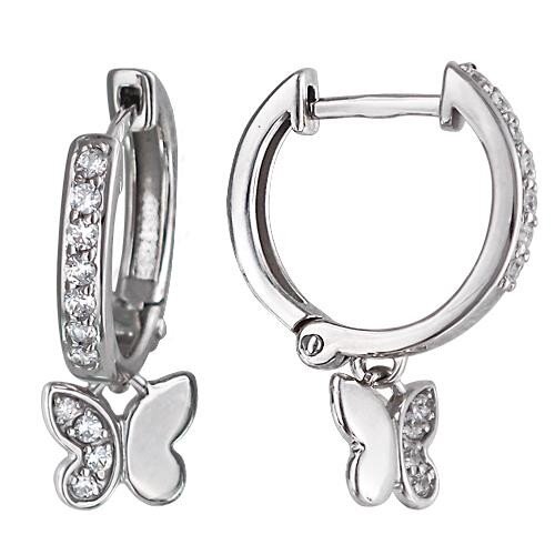 Серьги из белого золота для девочек ЮК Эстет