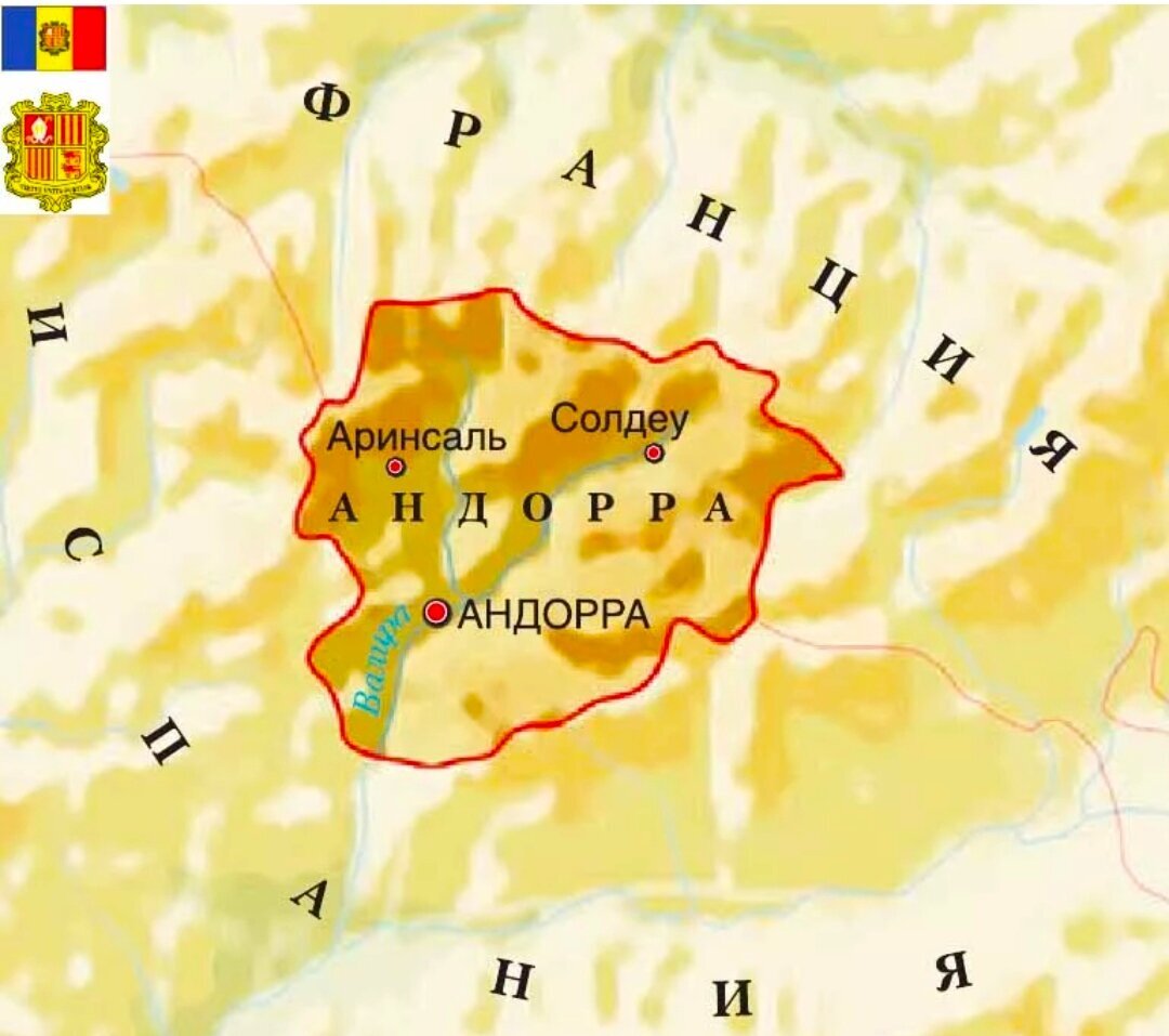 Андорра карта мира