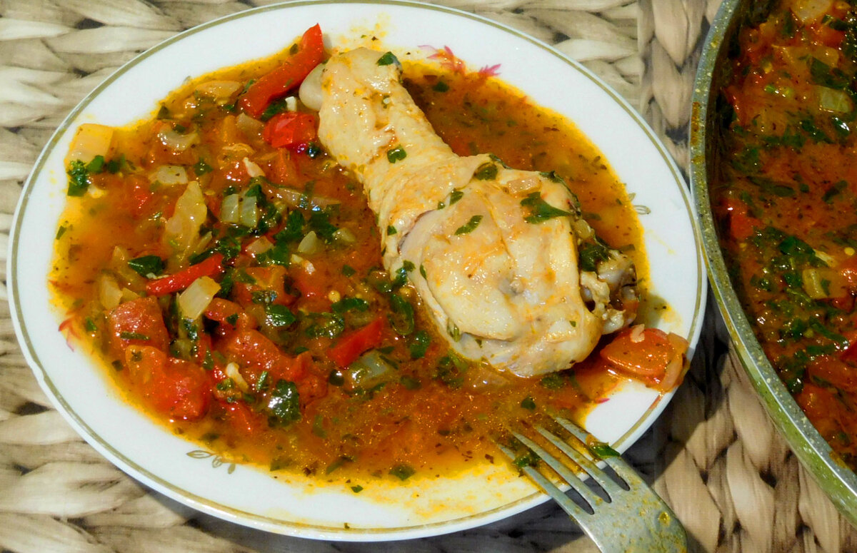 Чахохбили из курицы классический рецепт с томатной пастой в сковороде с макаронами пошаговый с фото