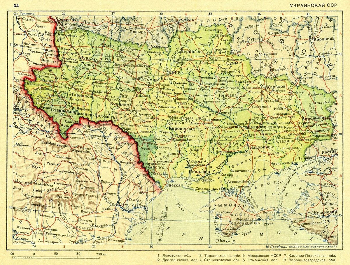 Карта украины до войны 1941 года