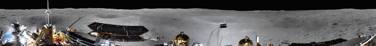Панорама обратной стороны Луны. Credit by CNSA