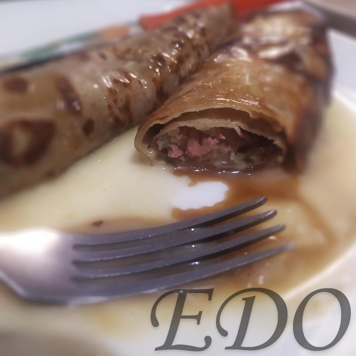 Блины льняные с начинкой сосисочной