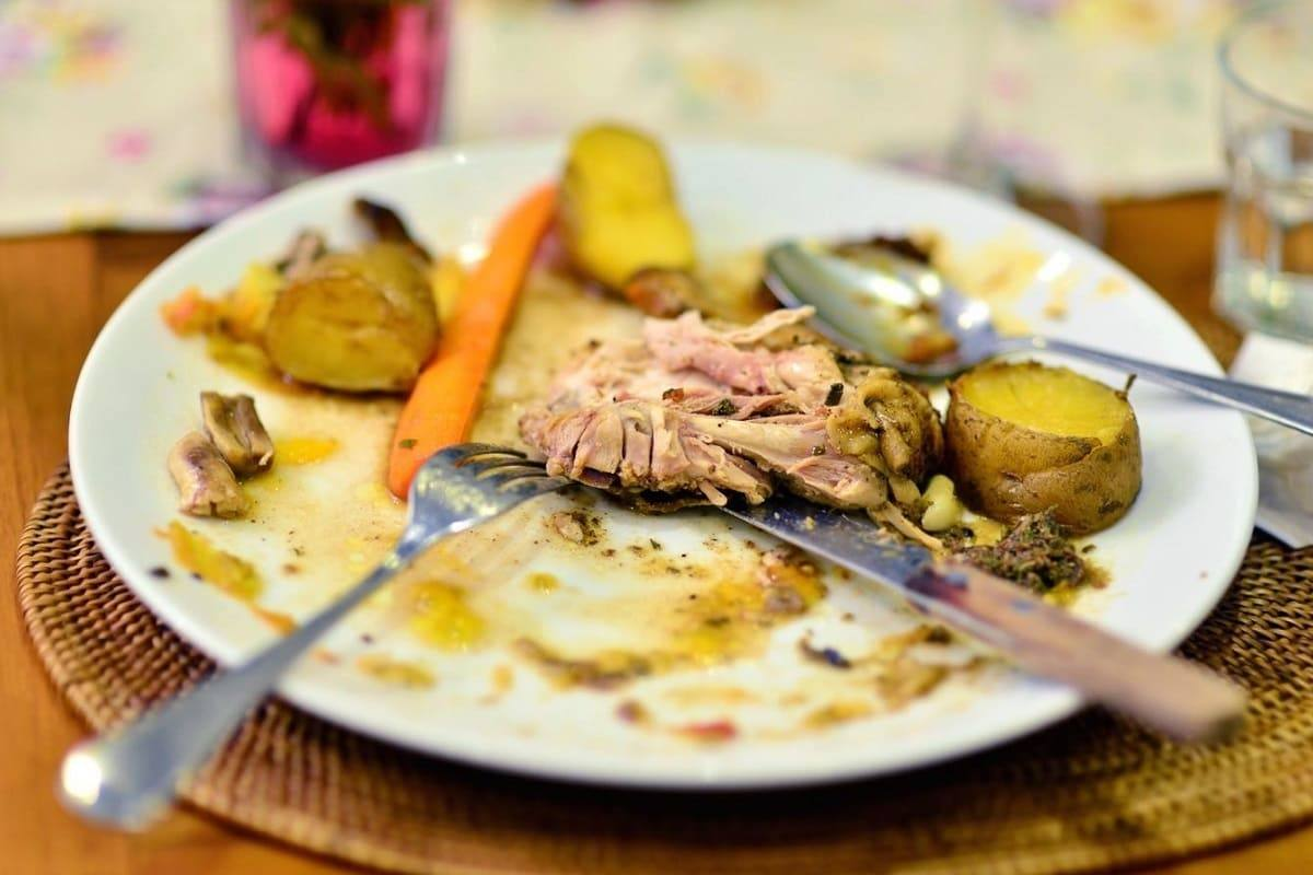 Пустая тарелка. Доедая тарелку. Остатки еды на тарелке. Вегетарианская кухня. Пустые тарелки после обеда.