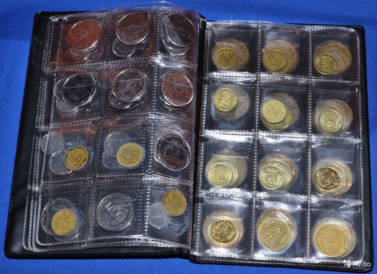 Монеты в альбоме.