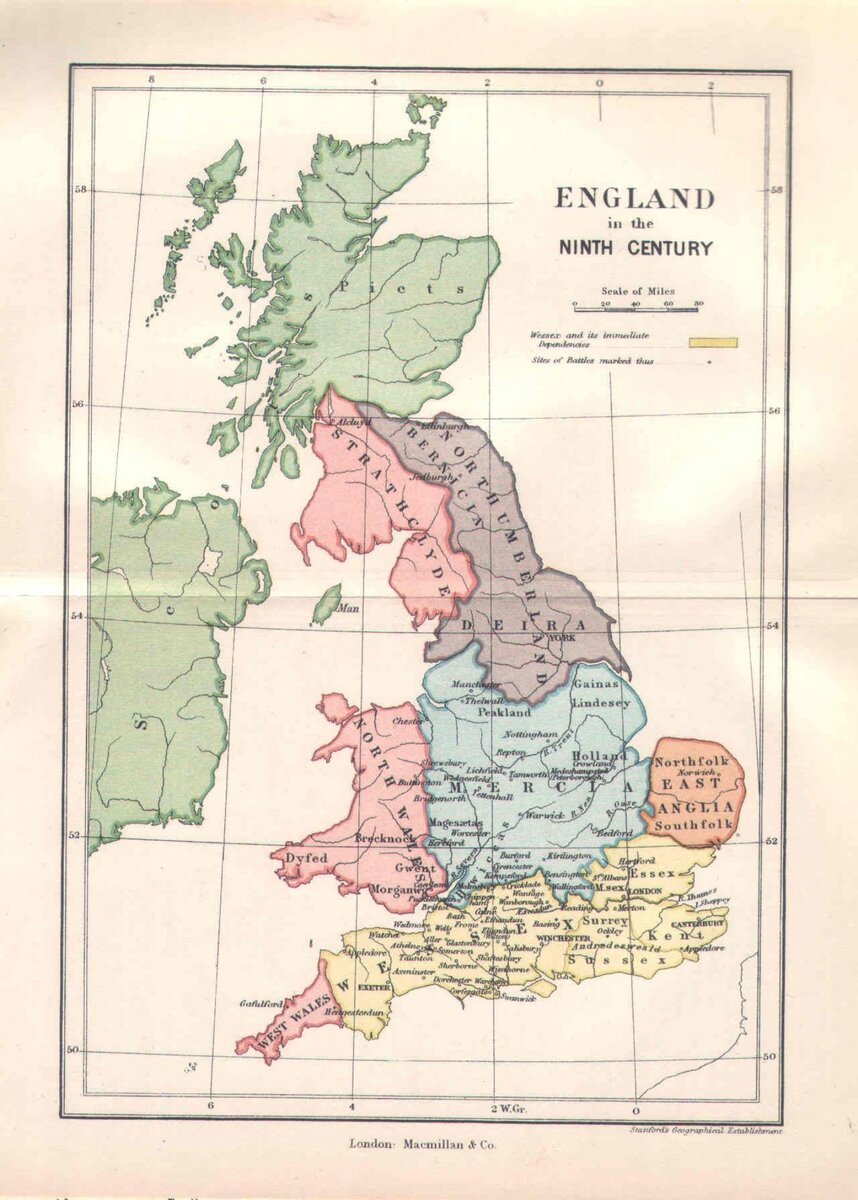 Карта великобритании в 9 веке