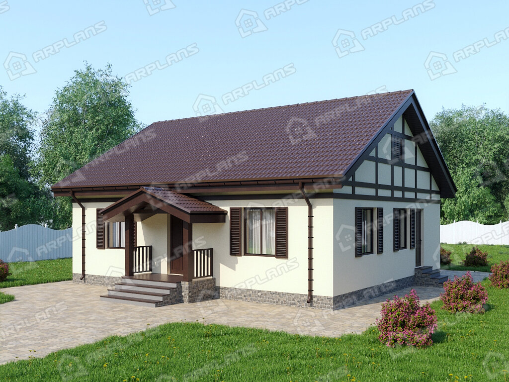 Дом с одноуровневыми помещениями (90 кв м)!! | Arplans.ru - проекты домов |  Дзен