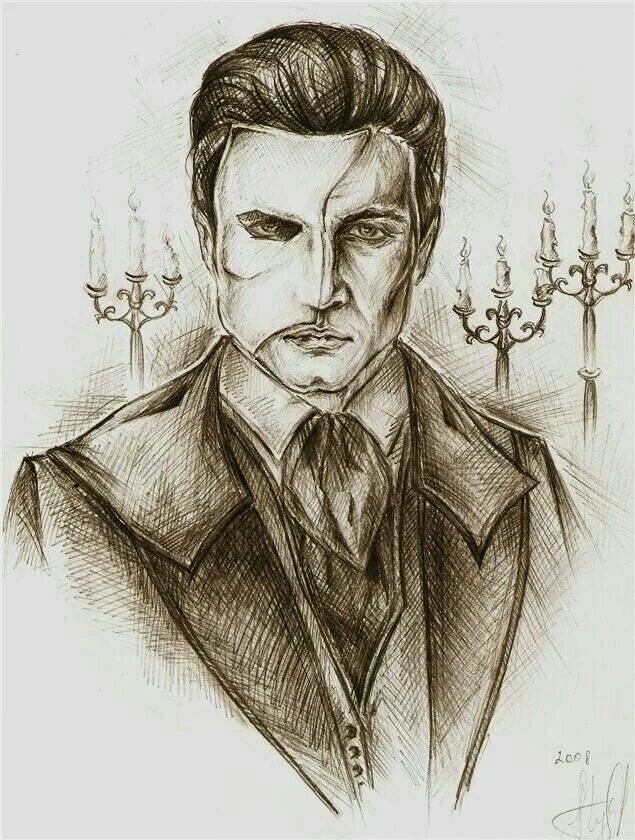 Призрак оперы рисунок карандашом