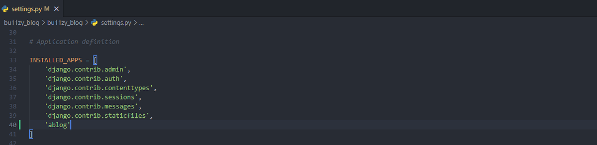 Добавили строку в settings.py