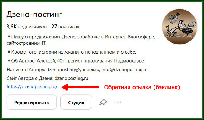 Пример обратной ссылки (бэклинка)  📷

