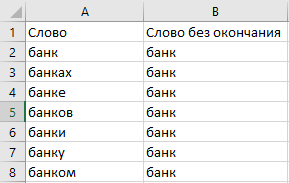 Объединение словоформ