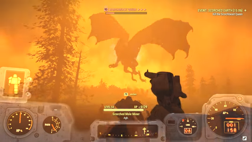 Fallout 76 - босс Scorchbeast Queen