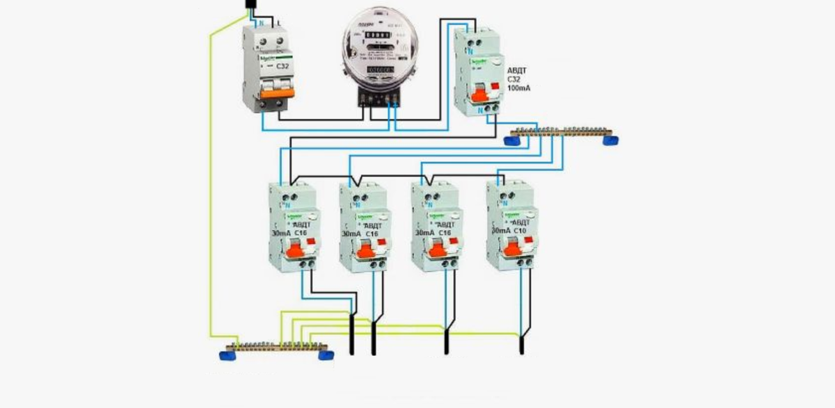 Правильное подключение диф автомат
