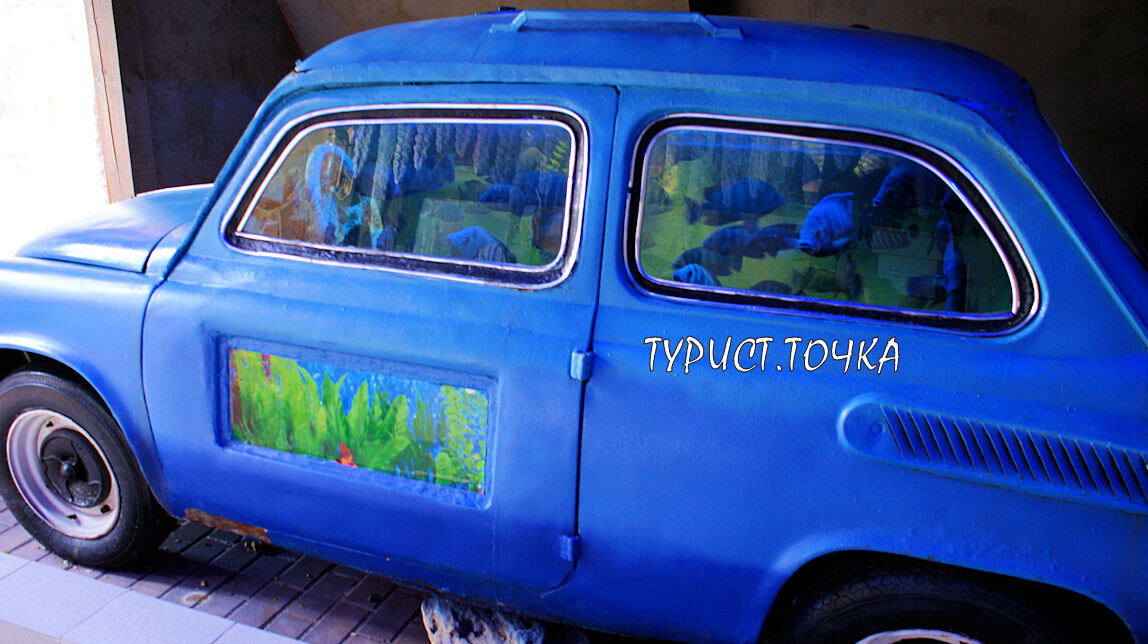  «Запорожец» превратился в аквариум с рыбами