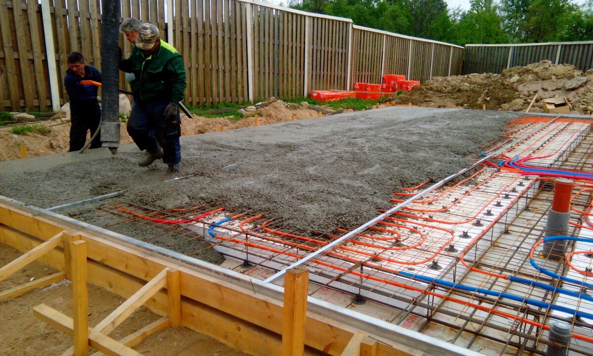 УШП во время заливки