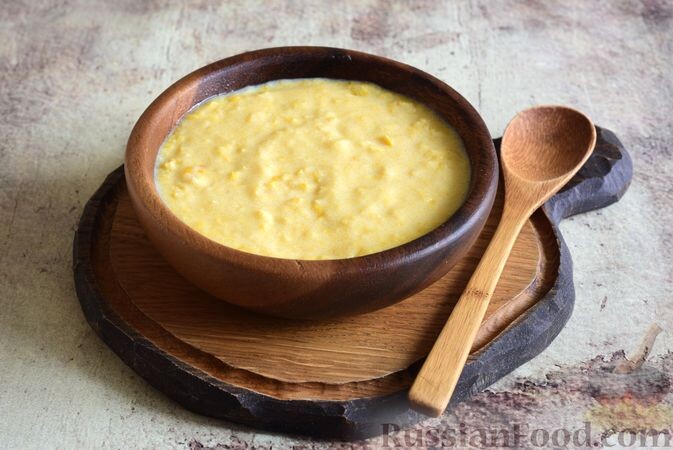 молоко, кукуруза консервированная, сахар, сахар ванильный, соль, масло сливочное