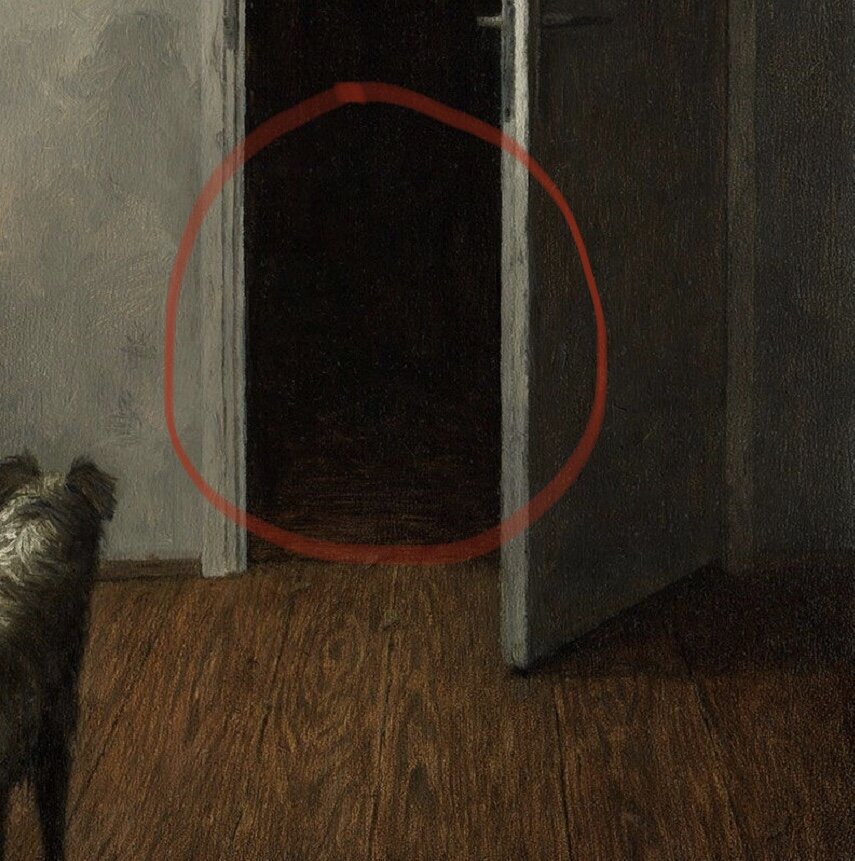 Казалось бы, на картине ничего нет, но глядя на неё хотелось убежать