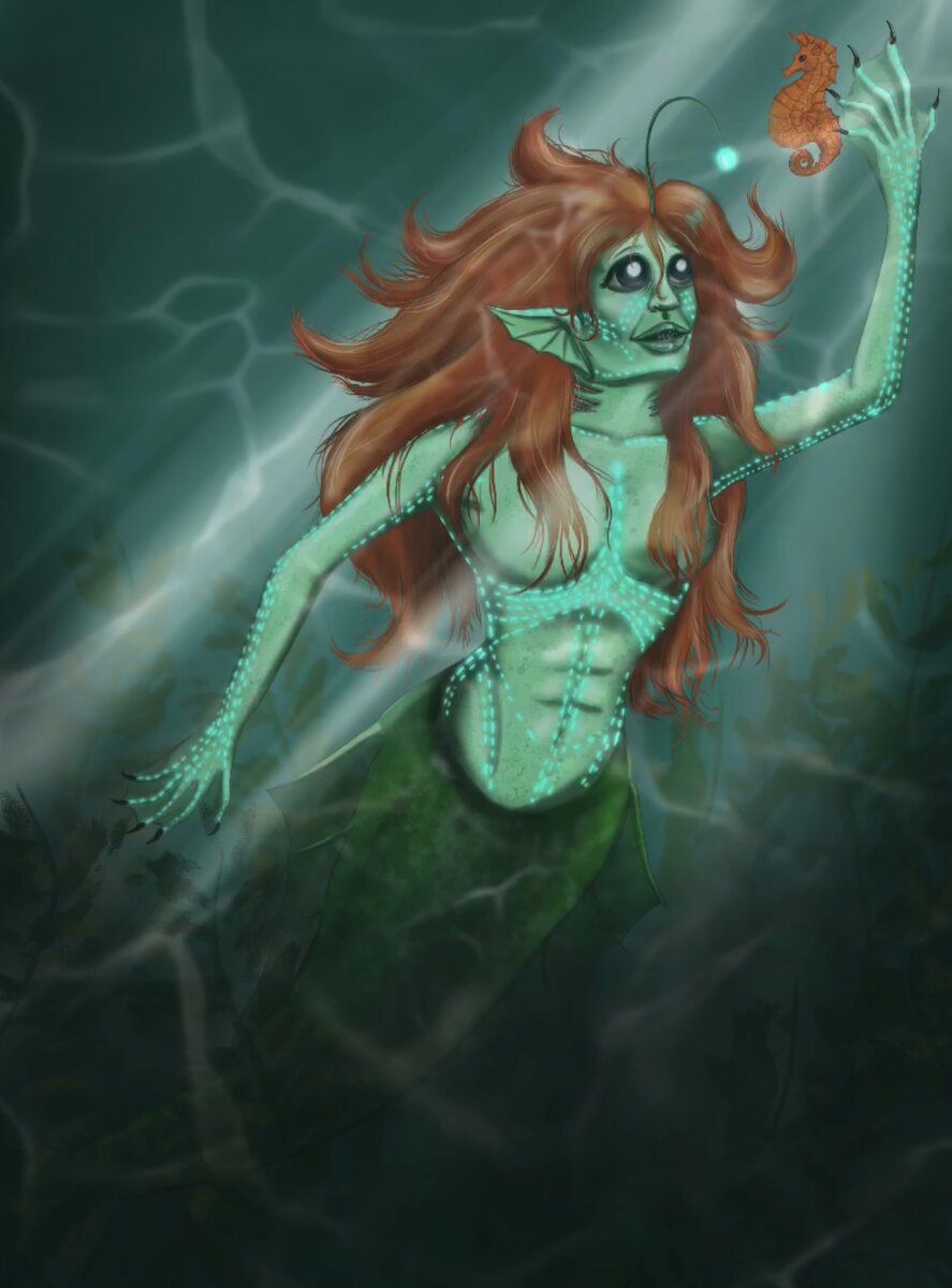 Ещё немного света и свечение, ведь некоторые глубоководные жители светятся как гирлянды=)