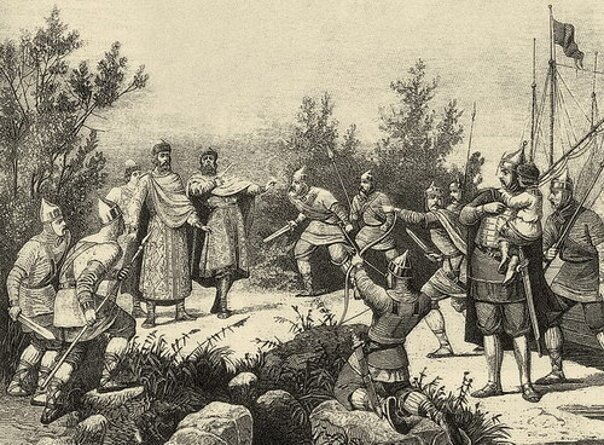 Смерть Аскольда и Дира на берегу Днепра (худ. В. Торопов)